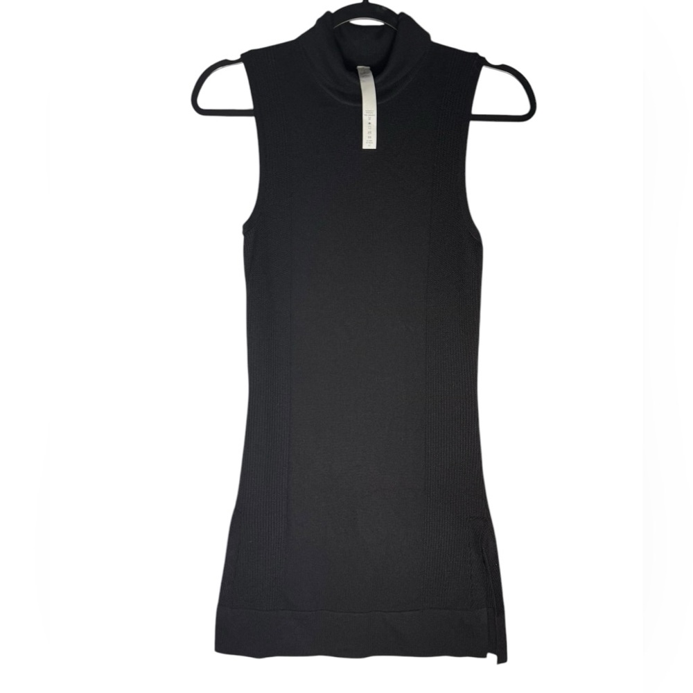 Lululemon Travel The Distance Black Tunic Sweater Top Cashmere Womens Sz 2